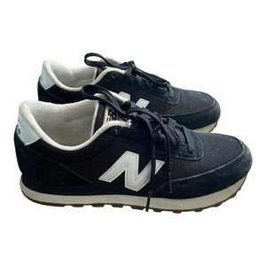 New Balance 501 Retro Sneaker White Black Suede Size 6.5